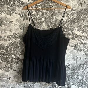 Flowy Lace Plisse Cami Top